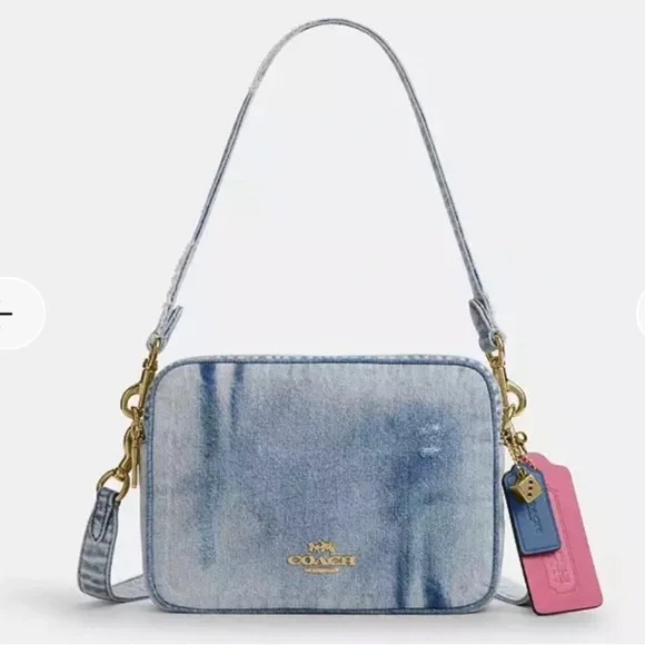 Coach Denim Blue Crossbody Bag with Pink Tag - Picture 7 of 9